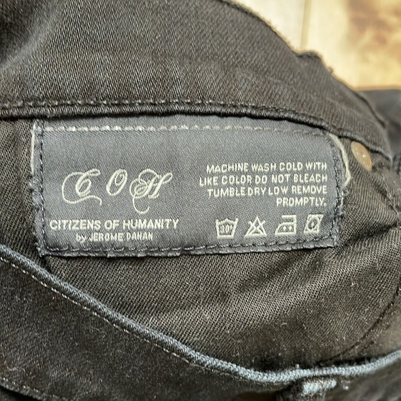 Citizens Of Humanity COH Elson Jeans Medium Rise Straight Leg Black Clean Hem 26 - Picture 10 of 13